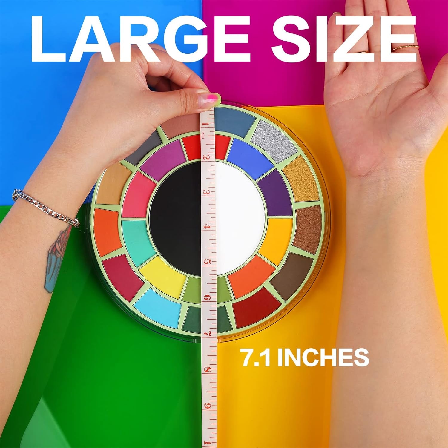 Face Body Paint Kit - 25 Colors Water Activated Painting Makeup Palette + 10 Blue Artist Paint Brushes Set Large Black & White Ideal for Halloween, SFX, Theater, Cosplay, Parties and Costume