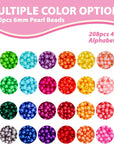 1960Pcs Pearl Beads 28 Colors with 200Pcs Letter Beads for Bracelets Making Multicolor Pearl Beads for Jewelry Making Necklace Earrings Crafting
