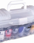 6918AH Twin Top 17 Inch Supply Box, Portable Art & Craft Supply Organizer with Handle, [1] Plastic Storage Case, Translucent