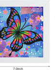 Butterfly Diamond Art Kits for Kids-Butterfly Diamond Art Painting Kits for Kids with Frame,Butterfly Diamond Art for Kids with Beautiful Package for Gift (6X6 Inch)