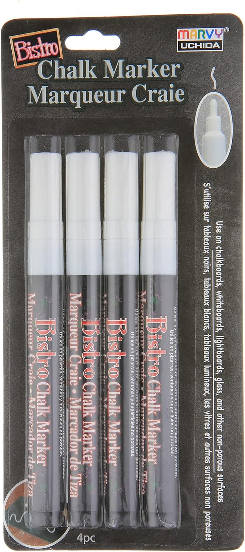 Bistro Chalk Marker Fine Point Set 4/Pkg - White