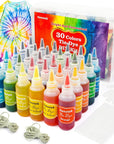 Tie Dye Kit, 24 Colors Tie Dye Shirt DIY Fabric Dye for Women, Kids, Men, with Rubber Bands, Gloves, Plastic Film and Table Covers for Family Friends Group Party Supplies