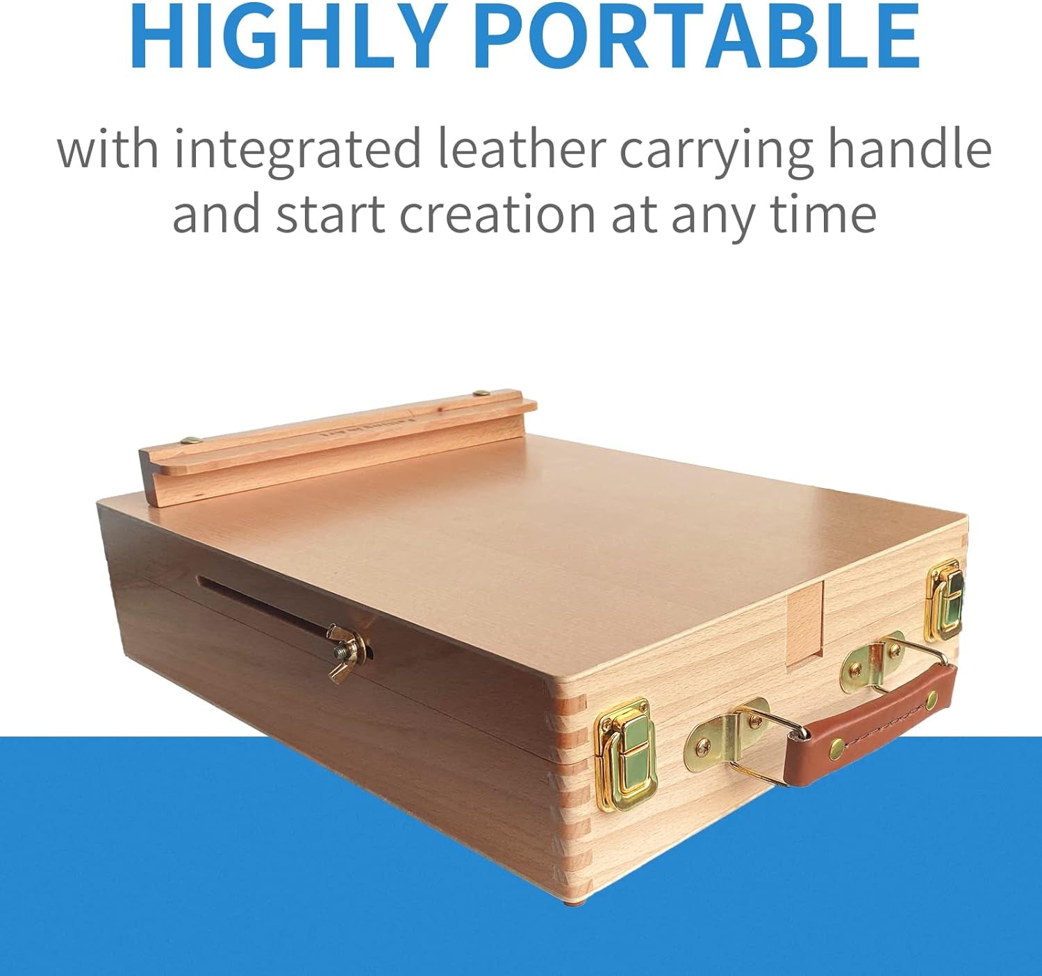 Wooden Tabletop Easel, Solid Wood Sketchbox Desktop Easel for Painting, Portable Art Drawing Easel for Beginners and Professionals