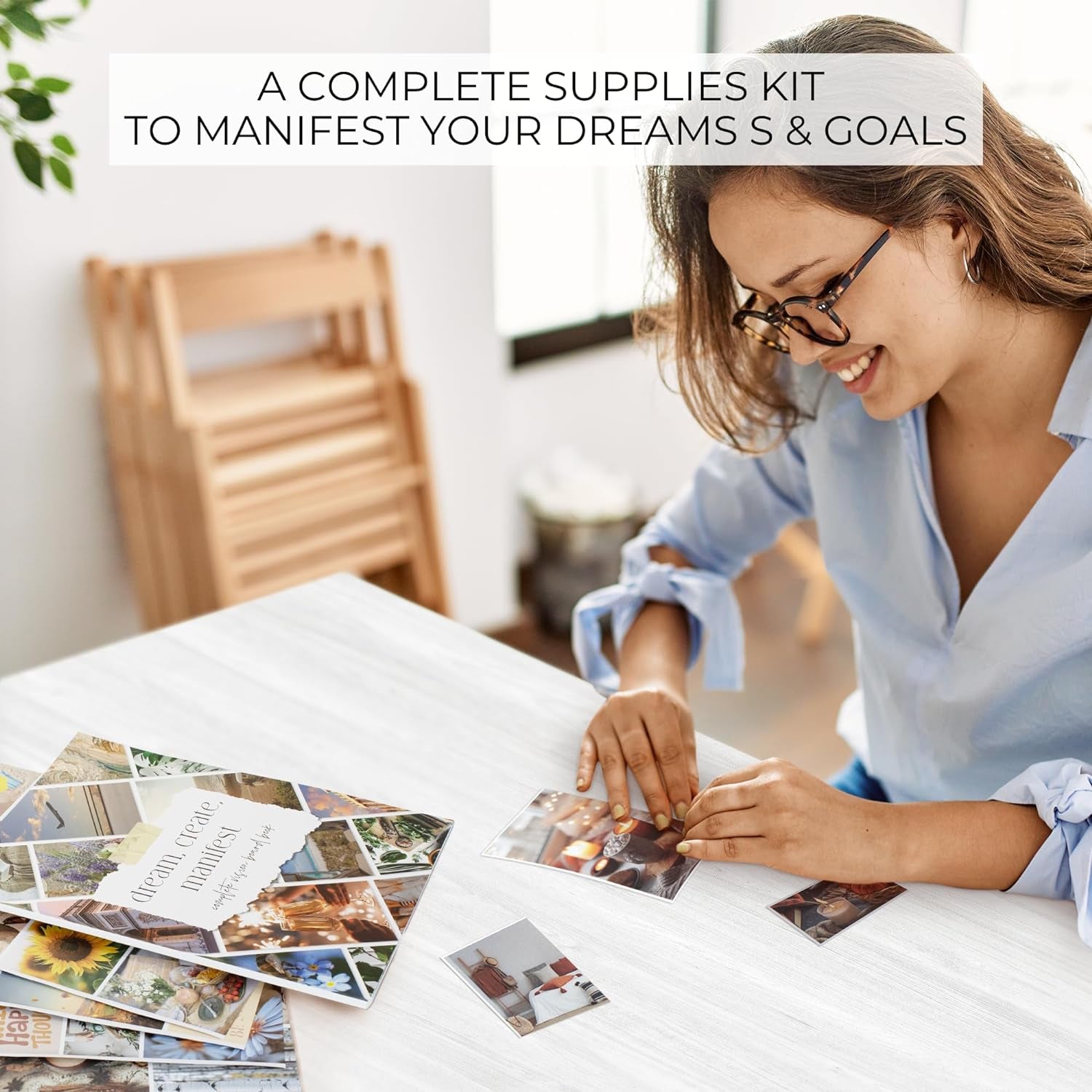 Inspirational Vision Board Book - a Complete Supplies Kit to Unleash Your Dreams/Goals with Motivational Pictures, Quotes & Clip Art - Perfect Magazine for Achieving Success in All Areas of Your Life