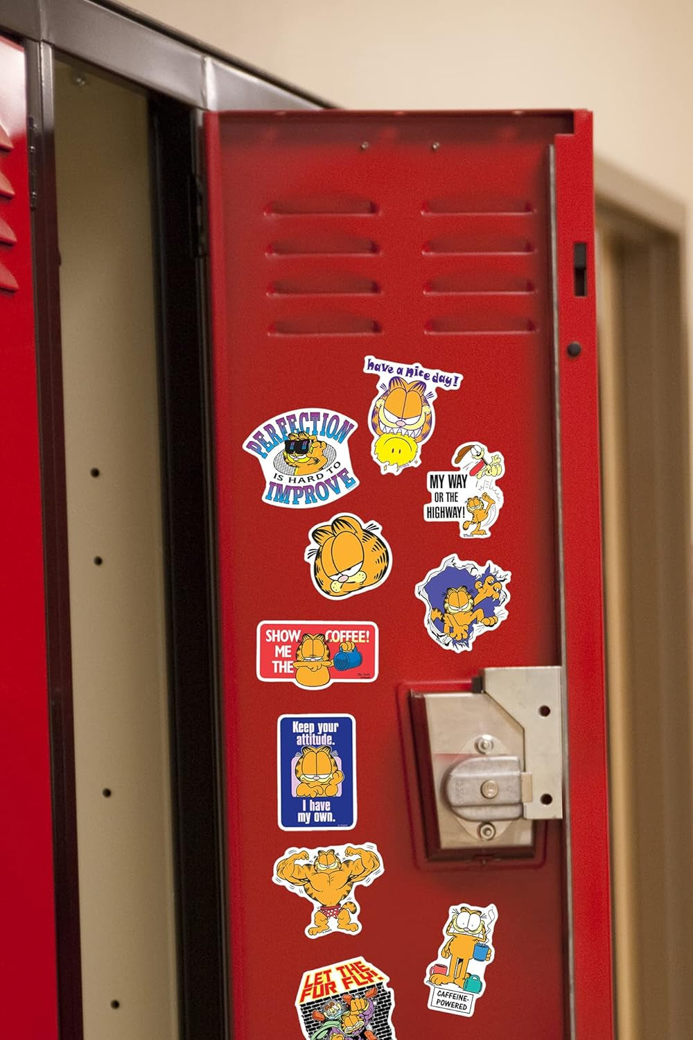 Garfield 50Ct Vinyl Large Deluxe Stickers Variety Pack - Laptop, Water Bottle, Scrapbooking, Tablet, Skateboard, Indoor/Outdoor - Set of 50