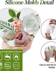 3Pcs Large Silicone Molds for Resin, Glossy Deep Resin Molds Include 13.46" Rectangle Molds,8.86" Hexagon Molds & 6.57" Heart Molds, Epoxy Resin Casting Molds for Flowers Preservation