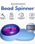Electric Bead Spinner for Jewelry Making | Adjustable Speed Bracelet Spinner Kit with Forward & Reverse Rotation | 3 Bowls with Lids | 2 Big Eye Bead Spinner Needles & 8 Colored Beads