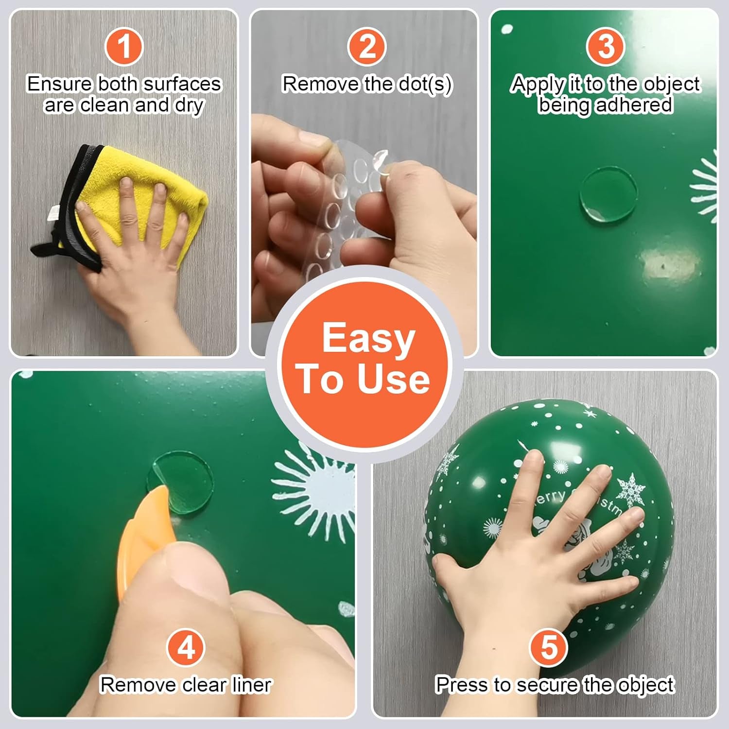 504 Pcs Clear Removable Adhesive Dots, Glue Point Dots for Crafts Balloons Poster, Double Sided Sticky round Dots (0.39 Inch)