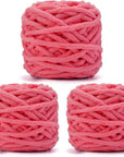 Blanket Yarn 3 Pack of 100G/3.5Oz - White Chenille Yarn 6 Super Bulky - Knitting, Crocheting & Crafts Chunky Yarn
