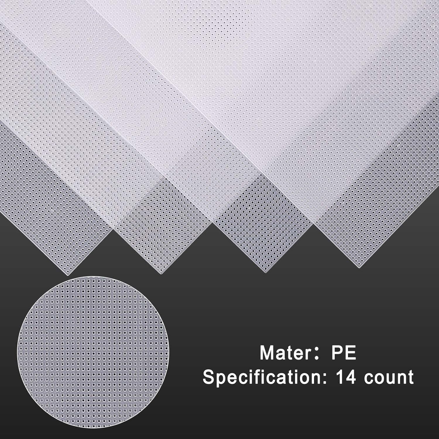 4 Pieces 14 Count Plastic Mesh Canvas 14 CT Plastic Aida for Cross Stitch, Making Jewelry Organizer and 3D Models (8 X 11 Inch)