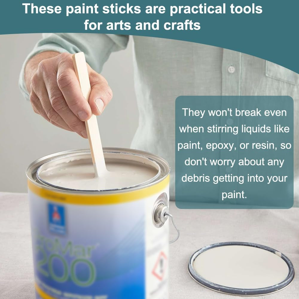 Birchwood Paint Stir Sticks,Mixer Paddles,14 Inch Craft Sticks,50 Pcs