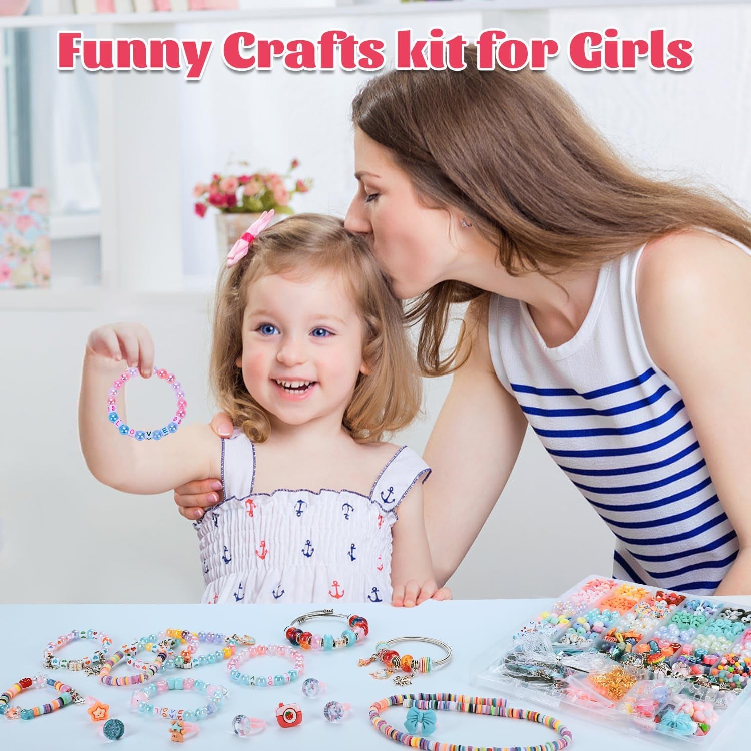 3200 Pcs Unicorn Jewelry Activity Kit,Clay Beads Bracelet Making Kit,Flat College Style Beading for Friendship Jewelry Making,Crystal Time Gem Ring Gifts,Diy Crafts for Teen Girls