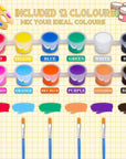 280 Pcs Washable Acrylic Paint for Kids Arts and Crafts, 20 Gouache Watercolor Paint Sets of 12 Colors for Party Classroom Painting Supplies, 20 Flat and 20 Pointed Brushes