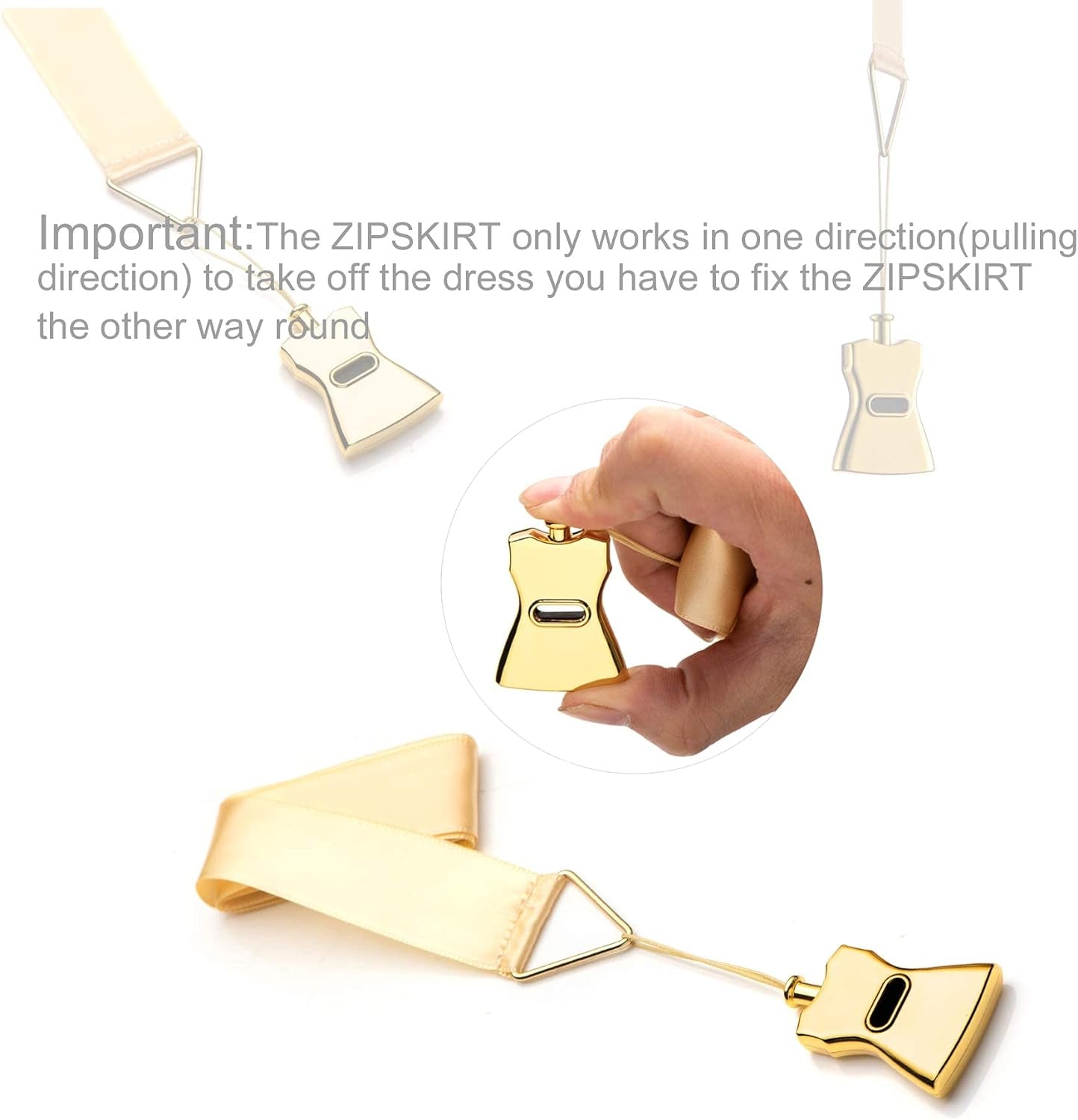 Dress Zipper Helper, Zipper Puller Helper for Dress, Zipper Pull Assistant Easy Zip up Dress by Yourself, Unique Design Works on Multiple Zipper Types and Ensure a Firm Grip