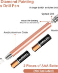 Diamond Painting Pen Kits with Light Diamond Art Pen LED Diamond Painting Pens 5D Light up Pens for Diamond Painting Arts Nails DIY Crafts, Diamond Art Accessories Tools for Diamond Painting