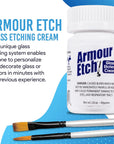 Armour Etch Glass Etching Cream - Starter 2.8Oz Size - Bundled with  Application Brushes
