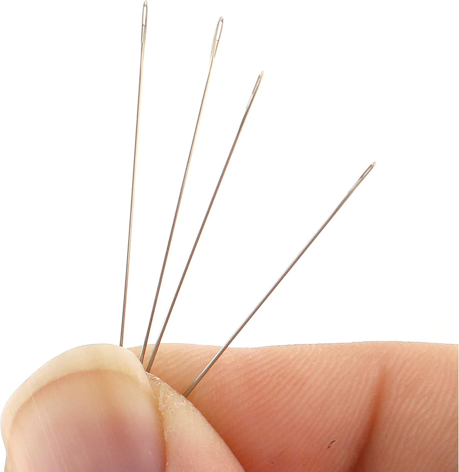 English Beading Needles, Size 12, 4 Needles per Card, Made in England, Use for Loom Weaving Beadwork, Off-Loom Stitching and Jewelry Making with Seed Beads
