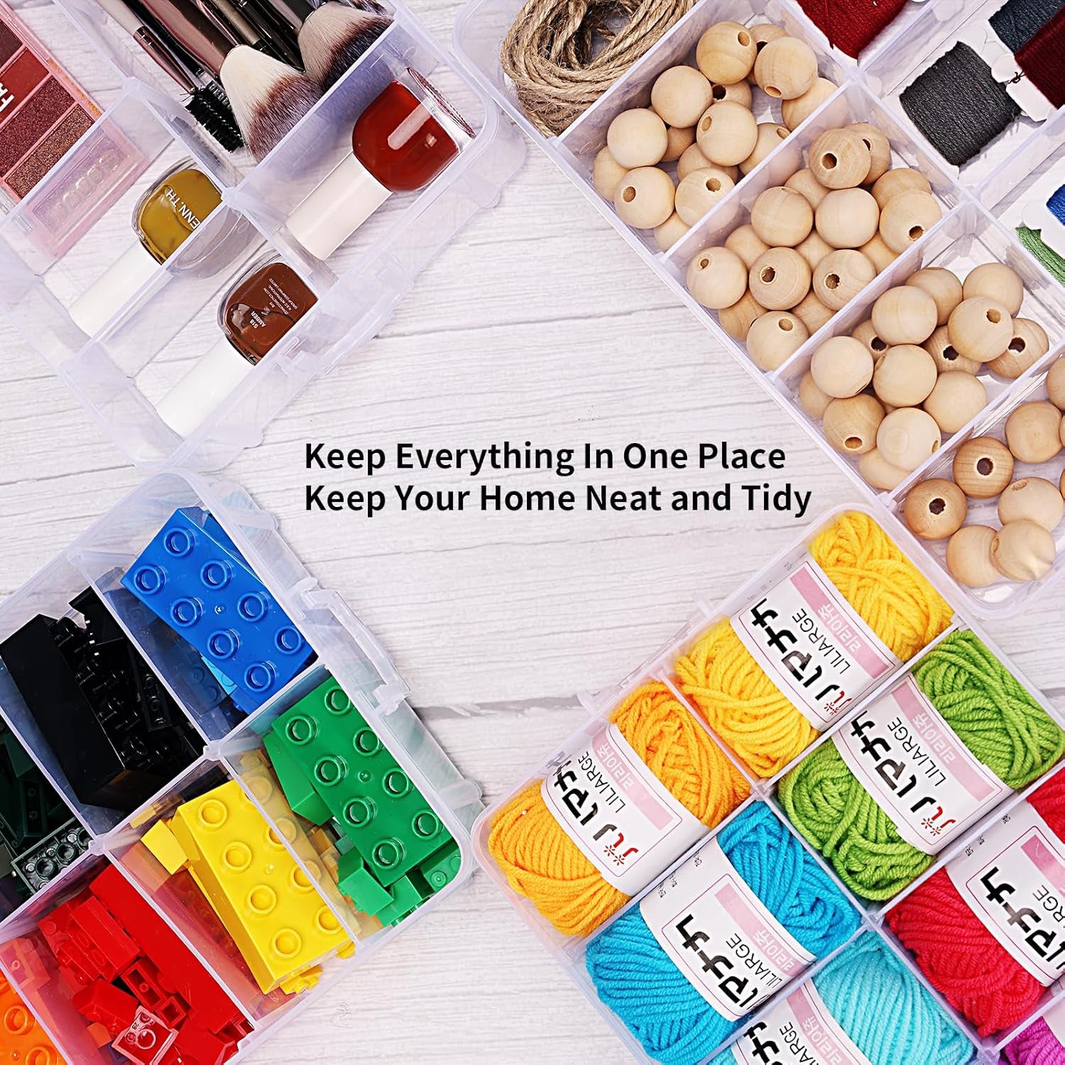 8-Tier Stackable Storage Container Box with 80 Compartments, Plastic Craft Organizers and Storage Containers for Arts, Organizing Washi Tape, Embroidery, Threads Bobbins, Kids Toy