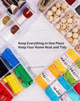 8-Tier Stackable Storage Container Box with 80 Compartments, Plastic Craft Organizers and Storage Containers for Arts, Organizing Washi Tape, Embroidery, Threads Bobbins, Kids Toy