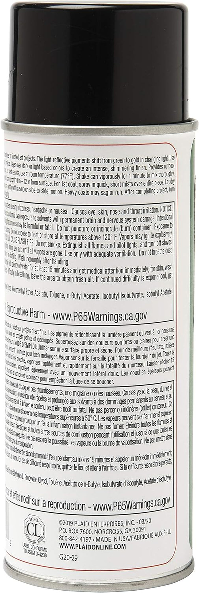 Iridescent Acrylic Spray Sealer, 8 Oz, Green Gold