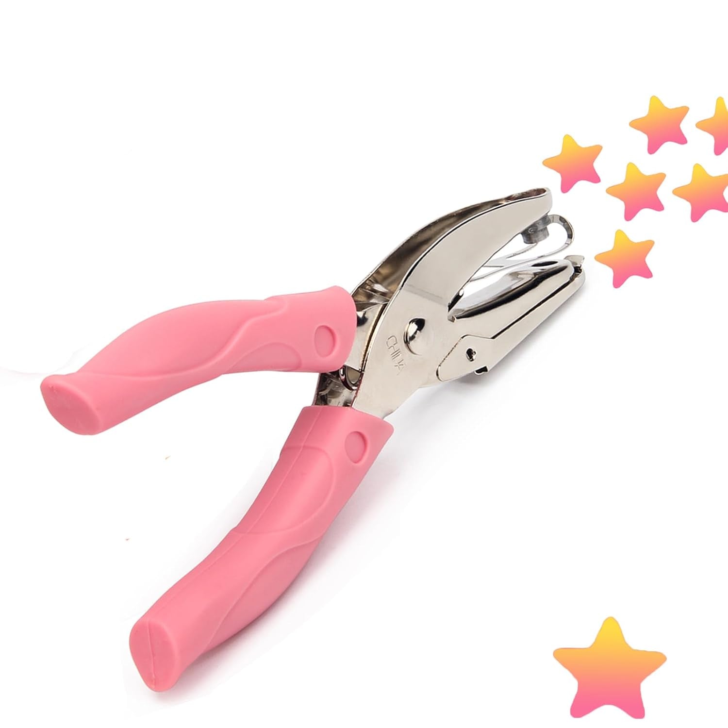 Star-Shape Handheld Hole Paper Punch,  Heart Hole Punch + Star Hole Punch 1/4 Inch Metal Single Hole Paper Punch, with Soft-Handled for Tags Clothing Ticket