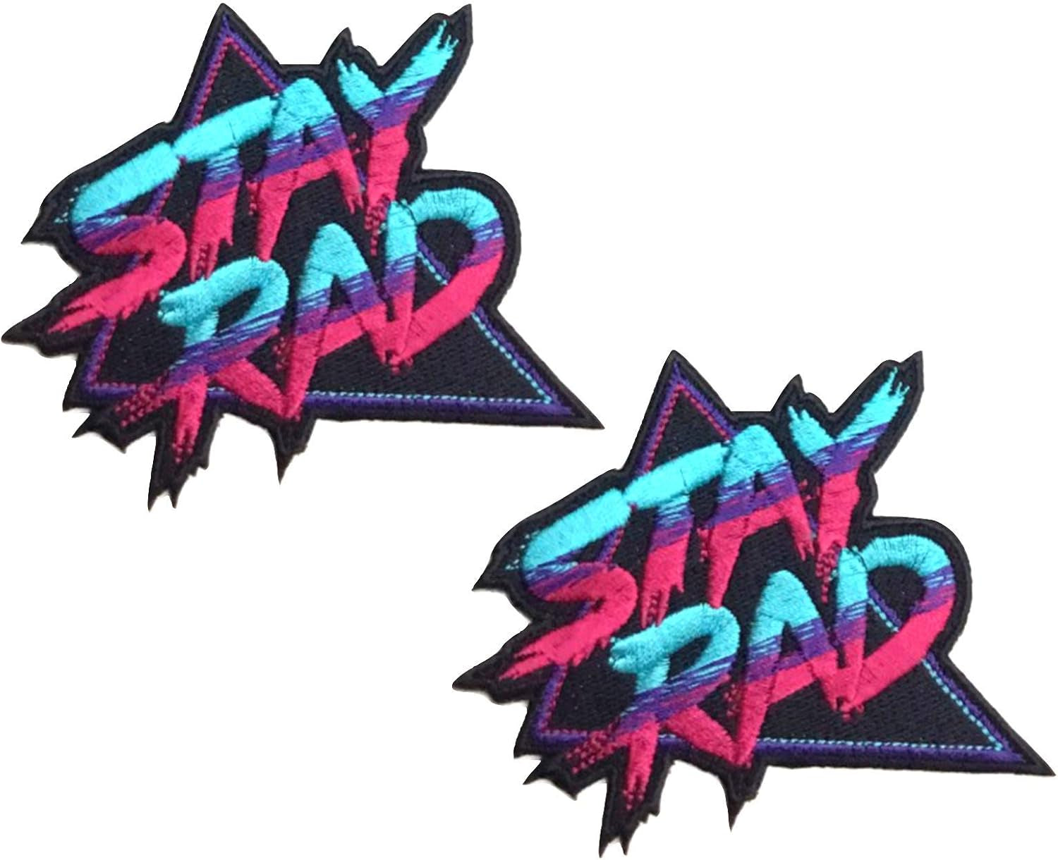 - Stay Rad Patch Retro 80S Embroidered Iron, On/Sew on Cool Patch