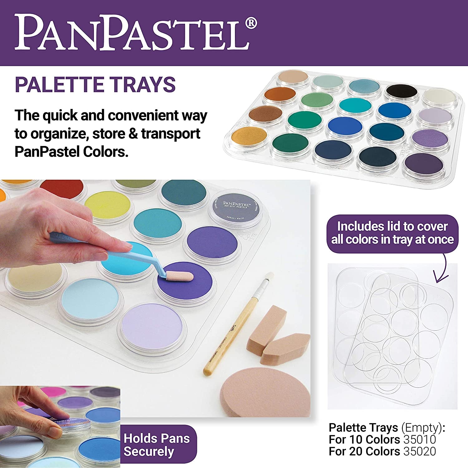 35010 Palette Tray W/Lid - Holds 10 Colors