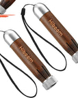 2 Pack Crayon Holder for 1/2'' round or Hexagonal Marking Crayons, Wood Lumber Crayon Holder with Metal Chuck, Metal Caps and Nylon Lanyard, Walnut Handle
