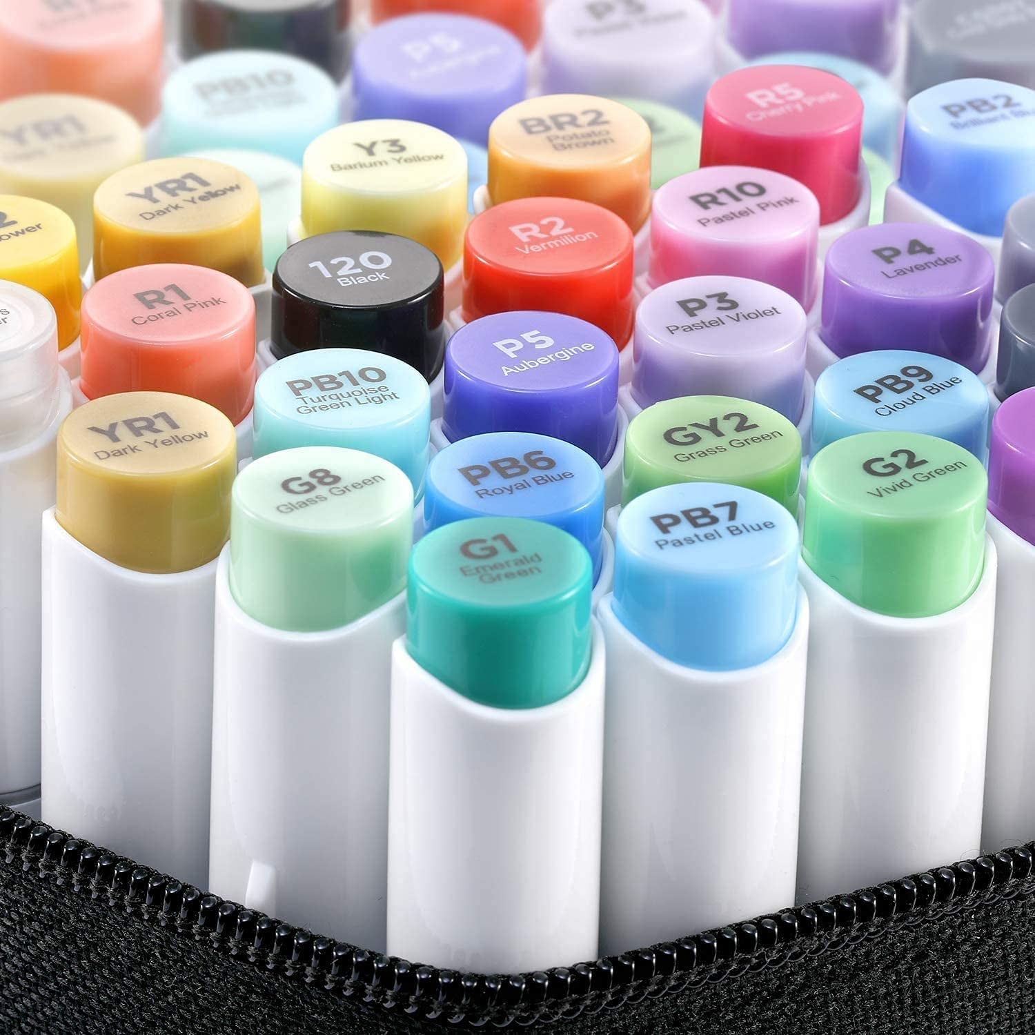 Alcohol Markers Brush Tip, Double Tipped Alcohol Based Art Marker Set for Kids Artist Sketching Adult Coloring Illustration - 24 Basic Colors W/ 1 Colorless Blender - Brush & Fine - Honolulu B