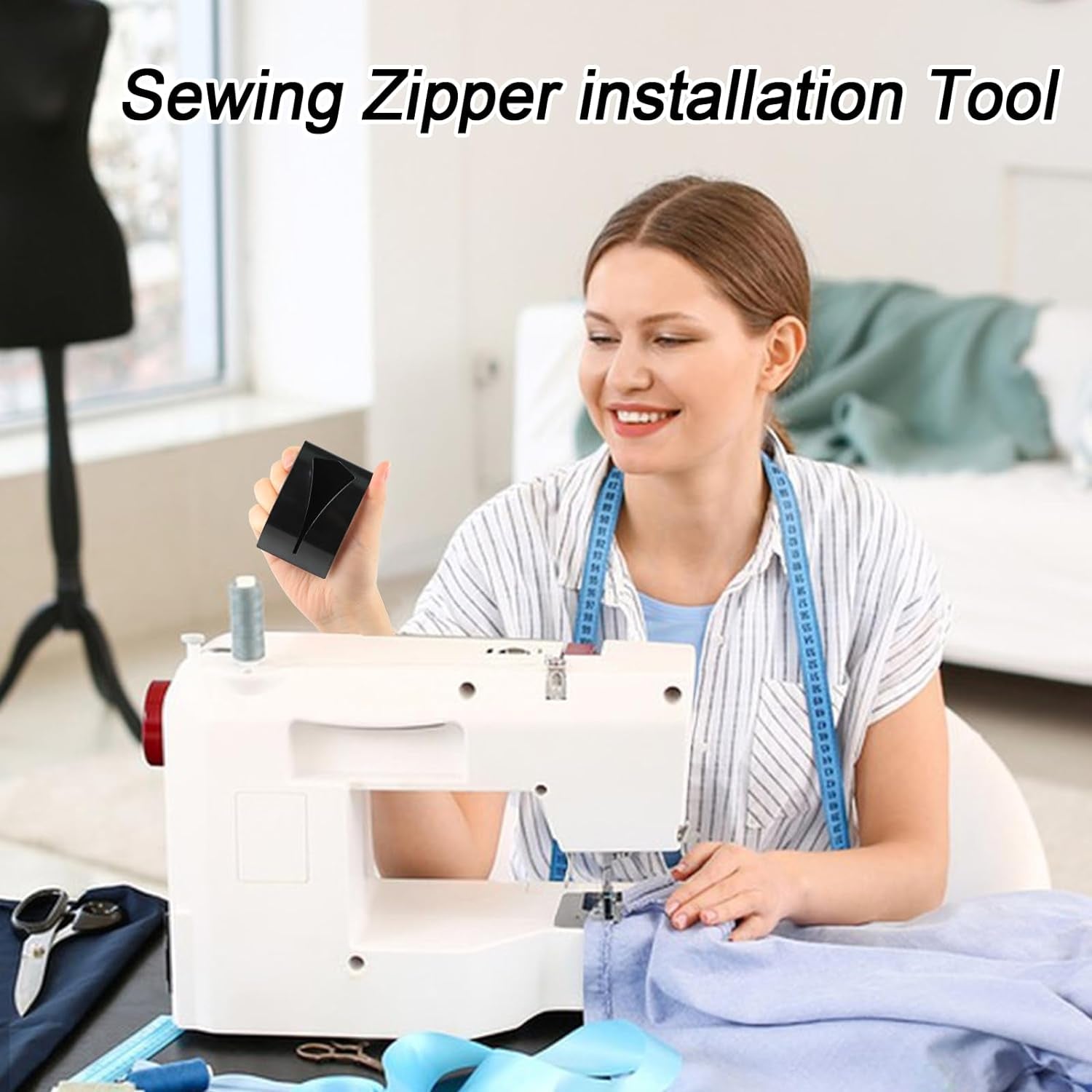 Zipper Jig Tool, Quick Zipper Jig Sliders for Zipper Pulls, Stainess Steel Zipper Installing Tool for Pants, Dresses(2 Pack)