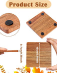 16 Pieces Unfinished Wood Coasters, 4 Inch Square Acacia Wooden Coasters for Crafts with Non-Slip Silicon Dots for DIY Stained Painting Wood Engraving Home Decoration