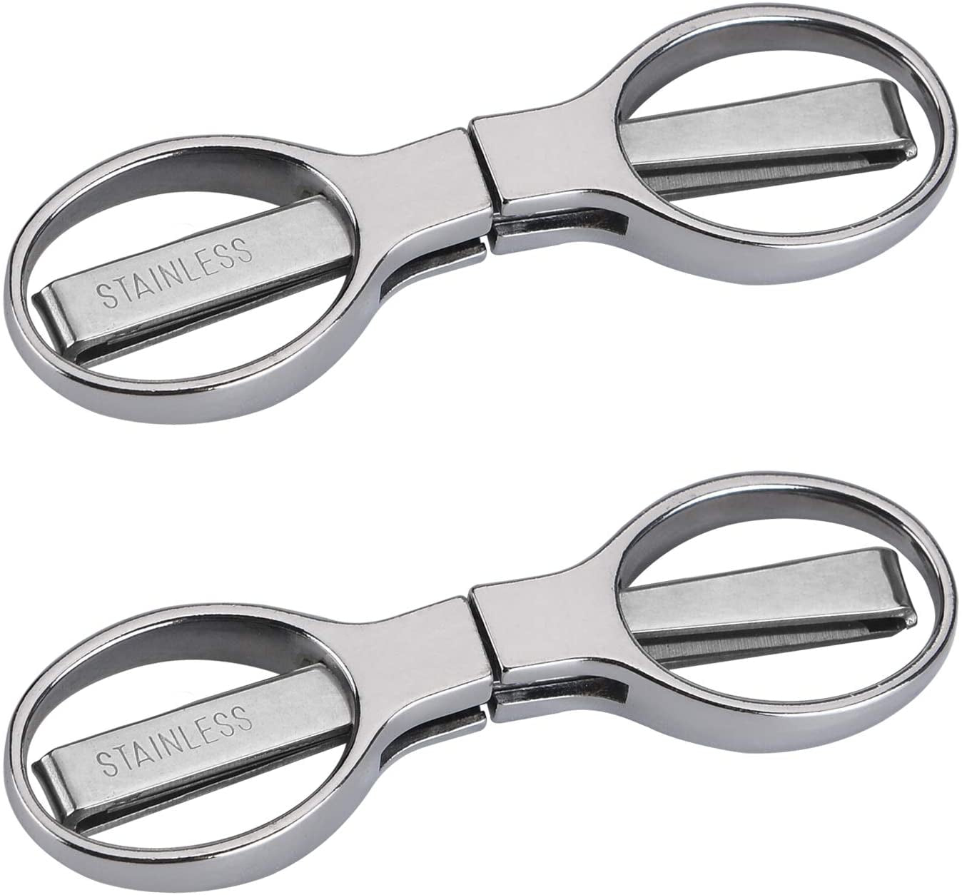2Pcs Folding Scissors,Safe Portable Travel Scissors,Stainless Steel Telescopic Cutter Used for Home Office, Safety Portable Travel Trip Scissors