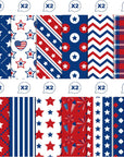 24Sheets Patriotic Pattern Paper 4Th of July Double-Sided Red Blue White Star Scrapbook Paper for Independence Day for Card Making Photo Album Crafts, 11.8'' X 11.8'' (Classic)