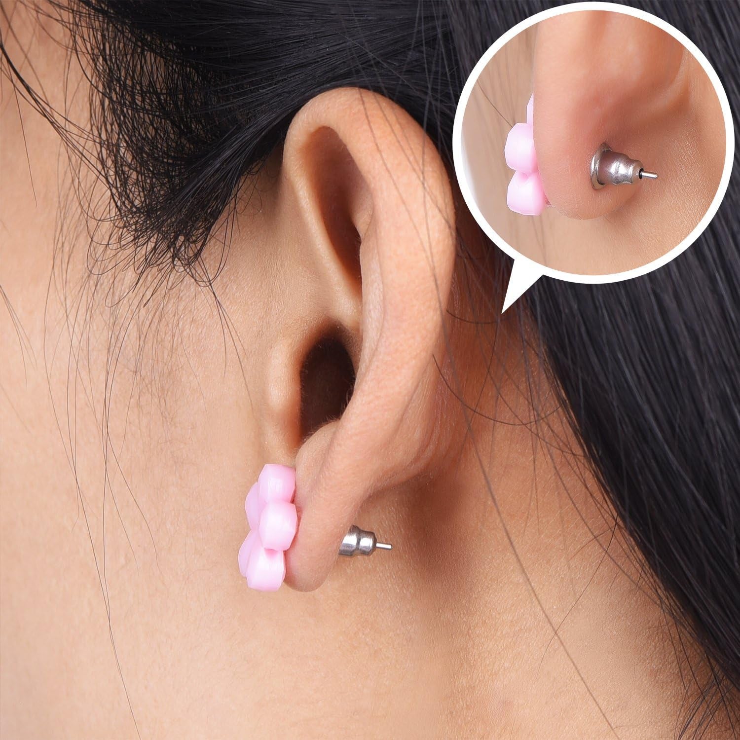 100 Pieces Stainless Steel Bullet Clutch Earrings Safety Backs and Blank Earring Pin Studs Findings Posts (Silver)