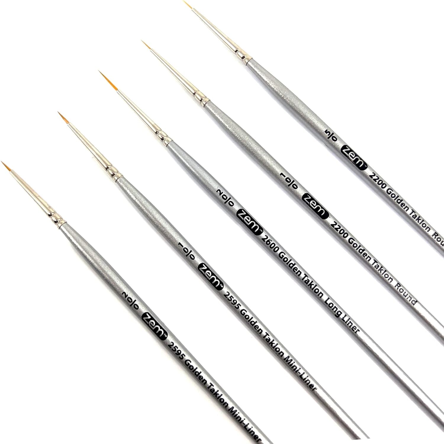 BRUSH Golden Taklon Mini Detail Brush Set Liner 20/0, Mini Liners 20/0, 10/0, Details 10/0, 5/0
