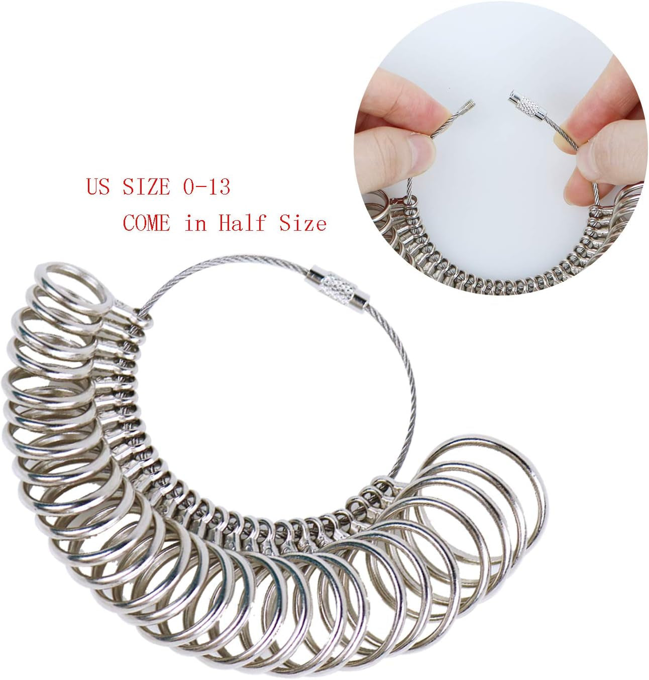 Ring Mandrel Metal Ring Sizer Set with Jewelry Rubber Mallet Hammer Rings Size Measuring Tools Finger Gauge Wood Ring Shaper Tool Jeweler'S Repair Kit