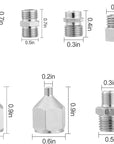 Multi-Size Airbrush Adapter Set Air Brush Fitting Connector Kit Airbrush Accessories for Air Compressor, Badger Paasche Aztec Airbrush