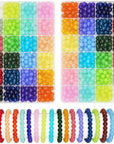 1200Pcs 8Mm Glass Beads for Bracelets Making, 24Colors Crystal Glass Beads Jewelry Making Kit, round Beads for DIY Bracelet Crafts
