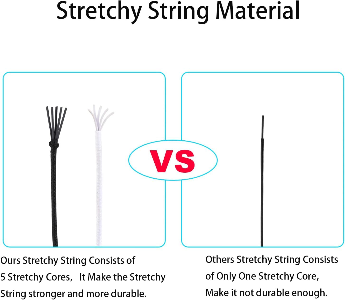 Stretchy Bracelet String, 2 Rolls 1.5 Mm Elastic String Cord for Bracelets,Jewelry Making, Necklaces, Beading and Crafts (Black&White)