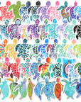 100 Pieces Summer Colorful Sea Turtle Stickers Sea Turtle Waterproof Vinyl Stickers Decal Ornament Sticker for DIY Laptop, Motorcycle, Bicycle, Luggage, Phone, Water Bottle, Skateboard