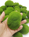 40PCS Artificial Moss Rocks (4 Sizes), Green Moss Decor for Floral Arrangements, Fairy Gardens and Crafting
