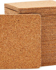 50 Pack Square Self Adhesive Cork Board Backings for DIY Crafts, Projects, Customizable Cork Tiles, Cork Squares for Coasters, Decor (1.5 Mm Thick, 3.7 in Length)