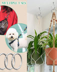 90Pcs 6 Sizes Silver Metal O Rings Multi-Purpose Heavy Duty round Ring for Hardware Bags Belts Dog Leashes Hanging Basket DIY Craft Supplies