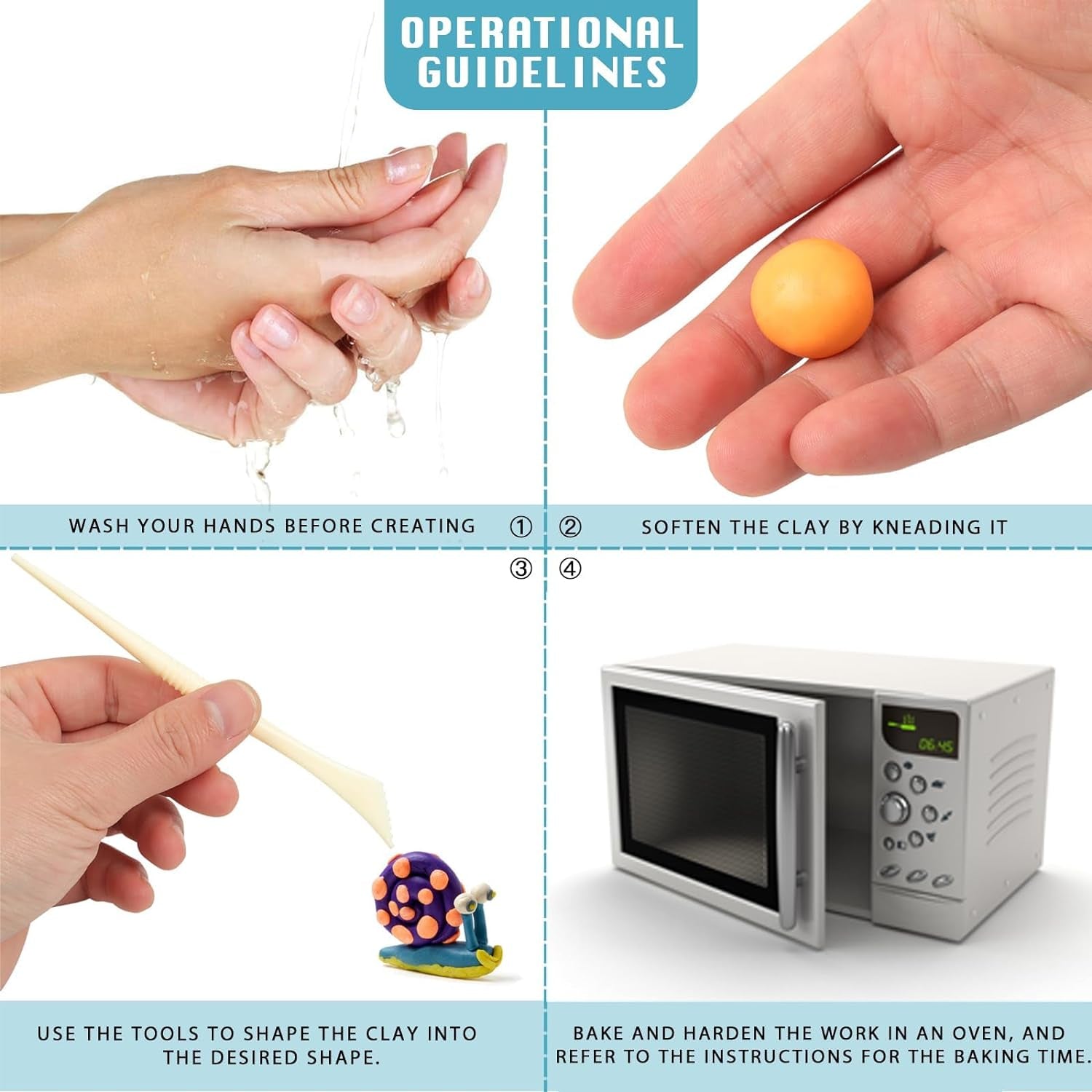 Polymer Oven-Bake Clay 50 Color Starter Kits, Modeling Sculpting Clay with Sculpting Tools, Accessories， Kids Arts and Crafts Gifts.