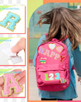 76 Piece Self Adhesive Chenille Letters Patches Cute Chenille Embroidered Patches Letter Patches Number Patches Sticker for DIY Jackets Clothing Patches Mobile Phone Backpacks Hat (Colorful, Classic)