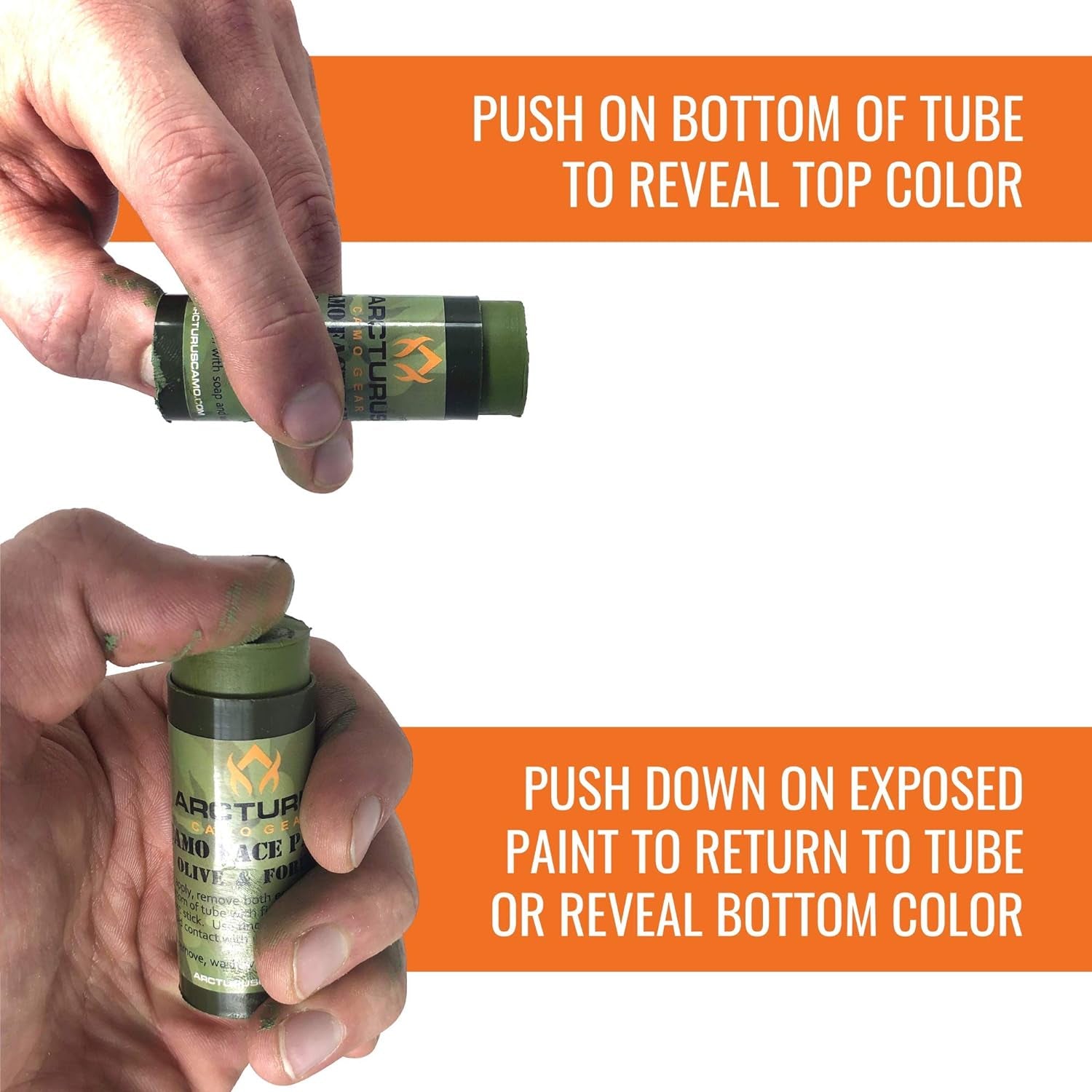 Camo Face Paint Sticks - 6 Camouflage Colors in 3 Double-Sided Tubes | Compact Camo Concealment for Hunting, Paintball, Airsoft or Military Use