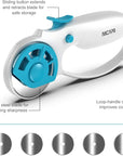 45Mm Rotary Cutter for Fabric with Safety Lock Ergonomic Classic Comfort Loop Rotary Cutter for Crafting Sewing Quilting (Extra 5Pcs 45Mm Replacement Blades Included)