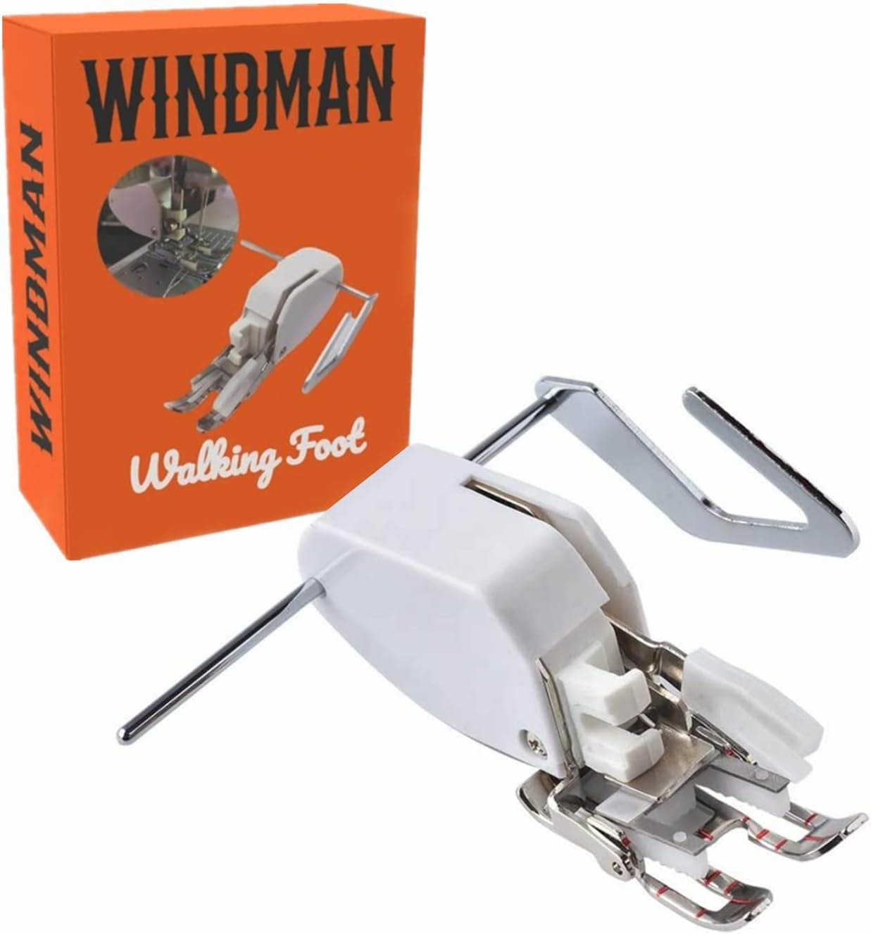 Open Toe Walking Foot W/Guide for Quilting and Sewing Stitch through Multiple Layers for Brother Singer Janome Sewing Machines