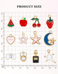 110Pcs Assorted Gold Plated Enamel Pendants Charms for Jewelry Making Necklace Bracelet Craft Supplies