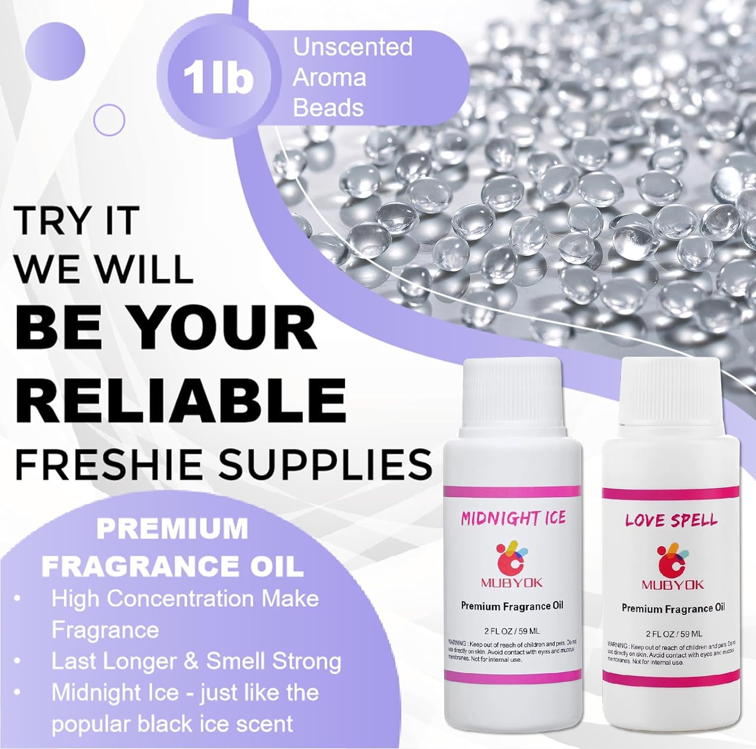 M421 Car Freshies Supplies Starter Kit,Diy Freshie Making Kit with 1LB Unscented Aroma Beads,3 Inch Circle Freshies Silicone Molds,4 OZ Fragrance Oil and Card Stock（Make 9 Freshie）